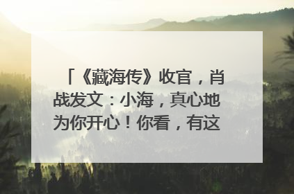 《藏海传》收官，肖战发文：小海，真心地为你开心！你看，有这么多人懂你！