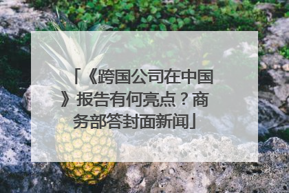 《跨国公司在中国》报告有何亮点？商务部答封面新闻