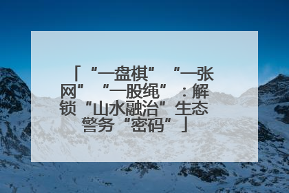 “一盘棋”“一张网”“一股绳”：解锁“山水融治”生态警务“密码”