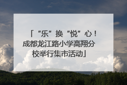 “乐”换“悦”心！成都龙江路小学高翔分校举行集市活动