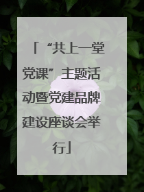 “共上一堂党课”主题活动暨党建品牌建设座谈会举行