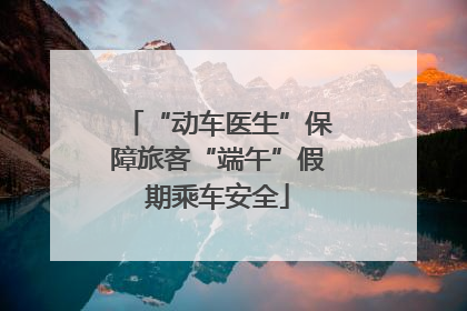 “动车医生”保障旅客“端午”假期乘车安全