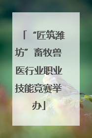 “匠筑潍坊”畜牧兽医行业职业技能竞赛举办