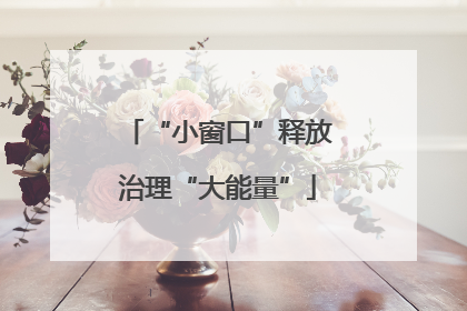 “小窗口”释放治理“大能量”