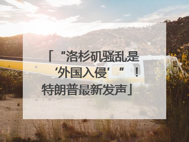 “洛杉矶骚乱是‘外国入侵’”！特朗普最新发声