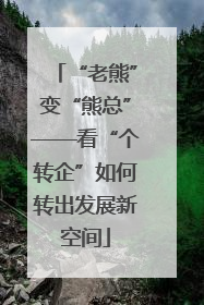 “老熊”变“熊总”——看“个转企”如何转出发展新空间