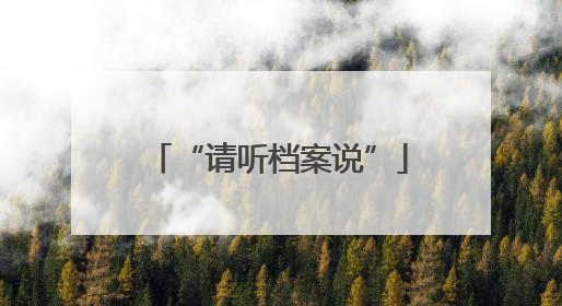 “请听档案说”