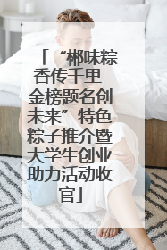 “郴味粽香传千里 金榜题名创未来”特色粽子推介暨大学生创业助力活动收官