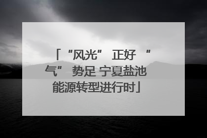“风光” 正好 “气” 势足 宁夏盐池能源转型进行时
