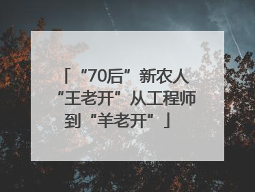 “70后”新农人“王老开”从工程师到“羊老开”