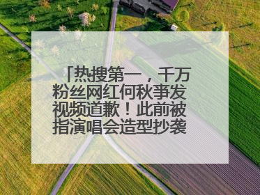 热搜第一，千万粉丝网红何秋亊发视频道歉！此前被指演唱会造型抄袭汪苏泷
