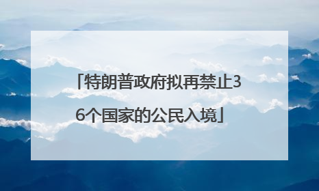 特朗普政府拟再禁止36个国家的公民入境