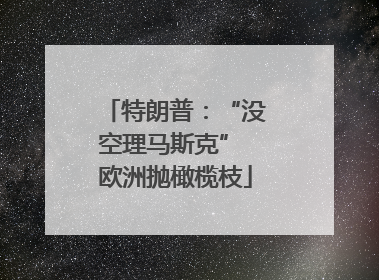 特朗普：“没空理马斯克” 欧洲抛橄榄枝
