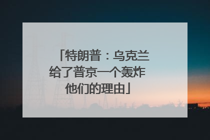 特朗普：乌克兰给了普京一个轰炸他们的理由