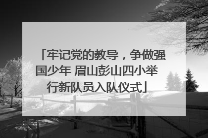 牢记党的教导，争做强国少年 眉山彭山四小举行新队员入队仪式