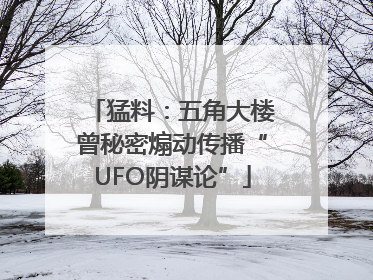 猛料：五角大楼曾秘密煽动传播“UFO阴谋论”