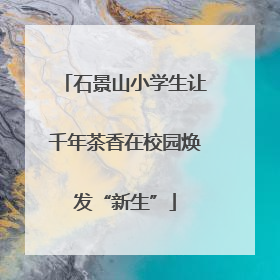 石景山小学生让千年茶香在校园焕发“新生”