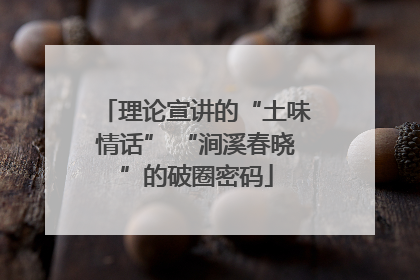 理论宣讲的“土味情话” “涧溪春晓”的破圈密码