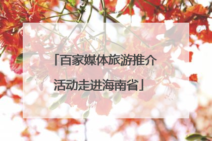 百家媒体旅游推介活动走进海南省