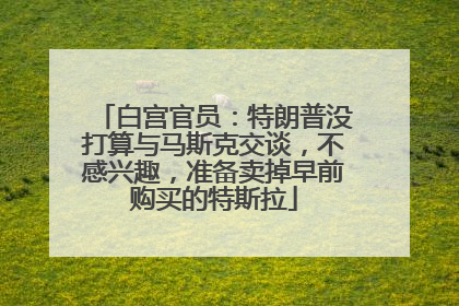 白宫官员：特朗普没打算与马斯克交谈，不感兴趣，准备卖掉早前购买的特斯拉