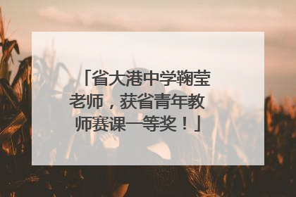 省大港中学鞠莹老师，获省青年教师赛课一等奖！
