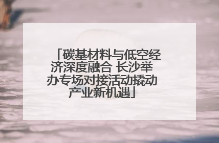 碳基材料与低空经济深度融合 长沙举办专场对接活动撬动产业新机遇