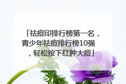祛痘印排行榜第一名，青少年祛痘排行榜10强，轻松按下红肿大痘