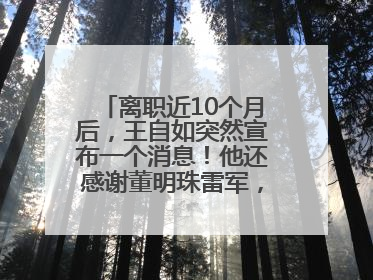 离职近10个月后，王自如突然宣布一个消息！他还感谢董明珠雷军，回应“没看过格力工资条”：真的不那么重要！