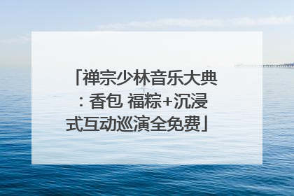 禅宗少林音乐大典：香包 福粽+沉浸式互动巡演全免费