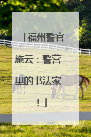 福州警官施云：警营里的书法家！