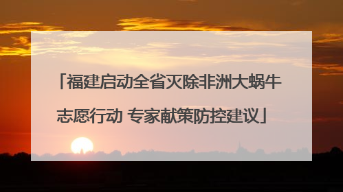 福建启动全省灭除非洲大蜗牛志愿行动 专家献策防控建议