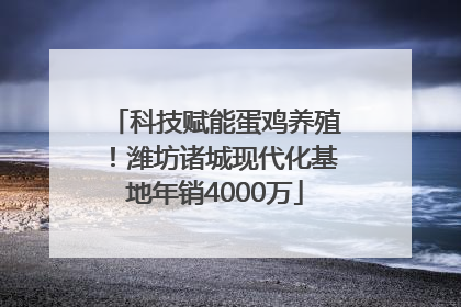科技赋能蛋鸡养殖！潍坊诸城现代化基地年销4000万