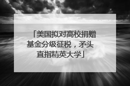 美国拟对高校捐赠基金分级征税，矛头直指精英大学