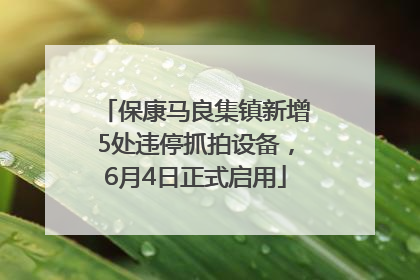 保康马良集镇新增5处违停抓拍设备，6月4日正式启用