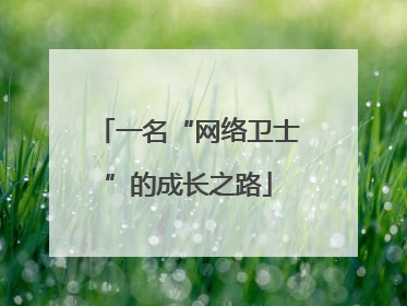 一名“网络卫士”的成长之路