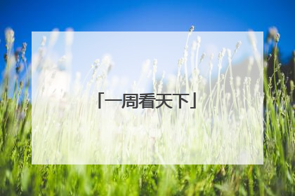 一周看天下