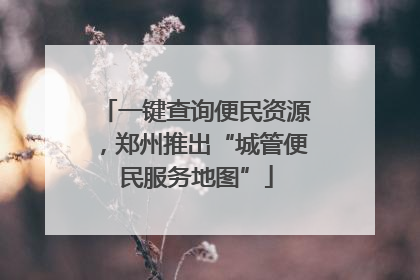 一键查询便民资源，郑州推出“城管便民服务地图”