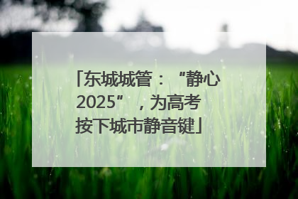 东城城管：“静心2025”，为高考按下城市静音键
