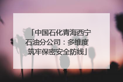 中国石化青海西宁石油分公司：多维度筑牢保密安全防线
