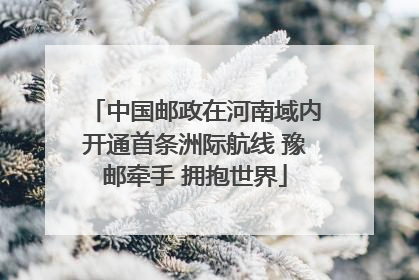 中国邮政在河南域内开通首条洲际航线 豫邮牵手 拥抱世界
