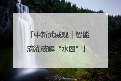 中新武威观｜智能滴灌破解“水困”