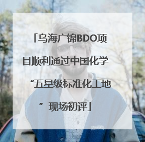 乌海广锦BDO项目顺利通过中国化学“五星级标准化工地”现场初评