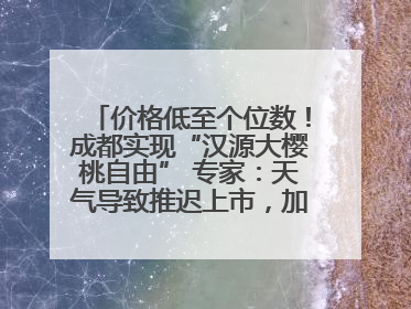 价格低至个位数！成都实现“汉源大樱桃自由” 专家：天气导致推迟上市，加之产量大