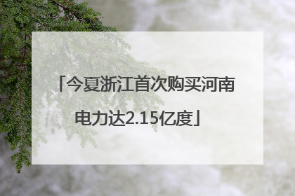 今夏浙江首次购买河南电力达2.15亿度
