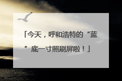 今天，呼和浩特的“蓝”底一寸照刷屏啦！