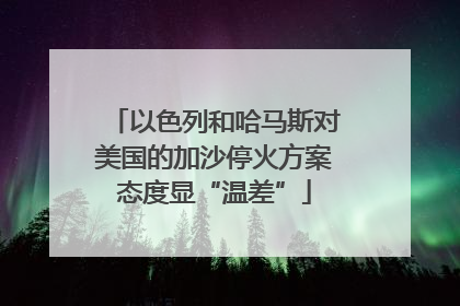 以色列和哈马斯对美国的加沙停火方案态度显“温差”