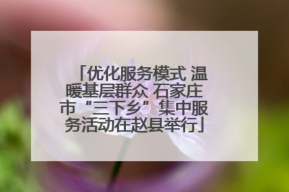 优化服务模式 温暖基层群众 石家庄市“三下乡”集中服务活动在赵县举行