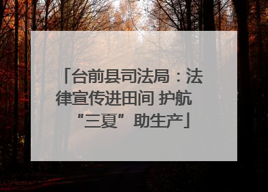 台前县司法局：法律宣传进田间 护航“三夏”助生产