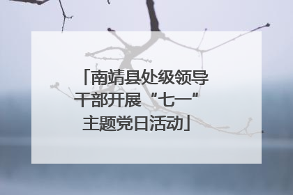 南靖县处级领导干部开展“七一”主题党日活动