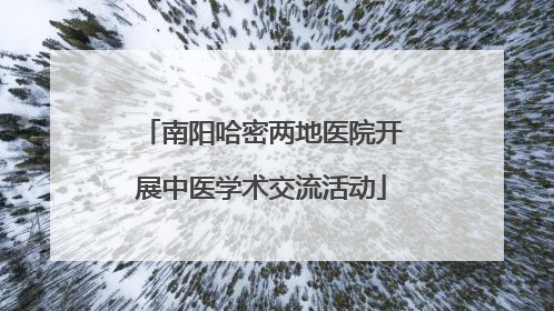 南阳哈密两地医院开展中医学术交流活动